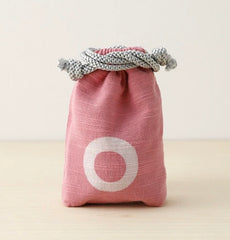 日本製 酒器袋 蛇の目 / 日本製 酒杯袋 蛇眼圖案 (桃子色)